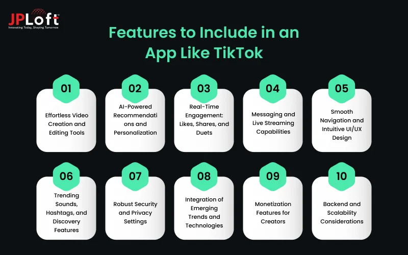 Features to Include in an App Like TikTok